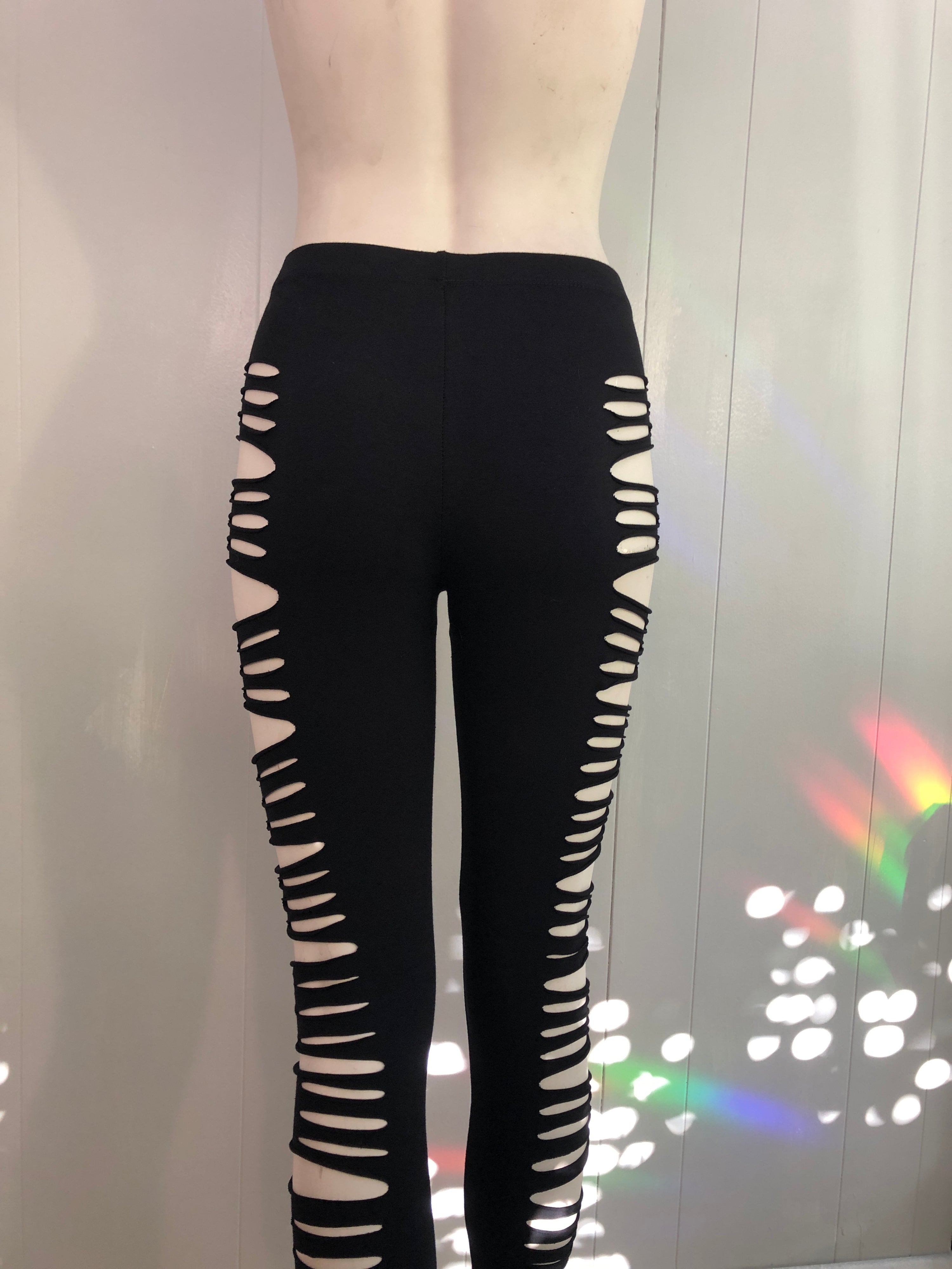 Side Cut Slit Weave Leggings