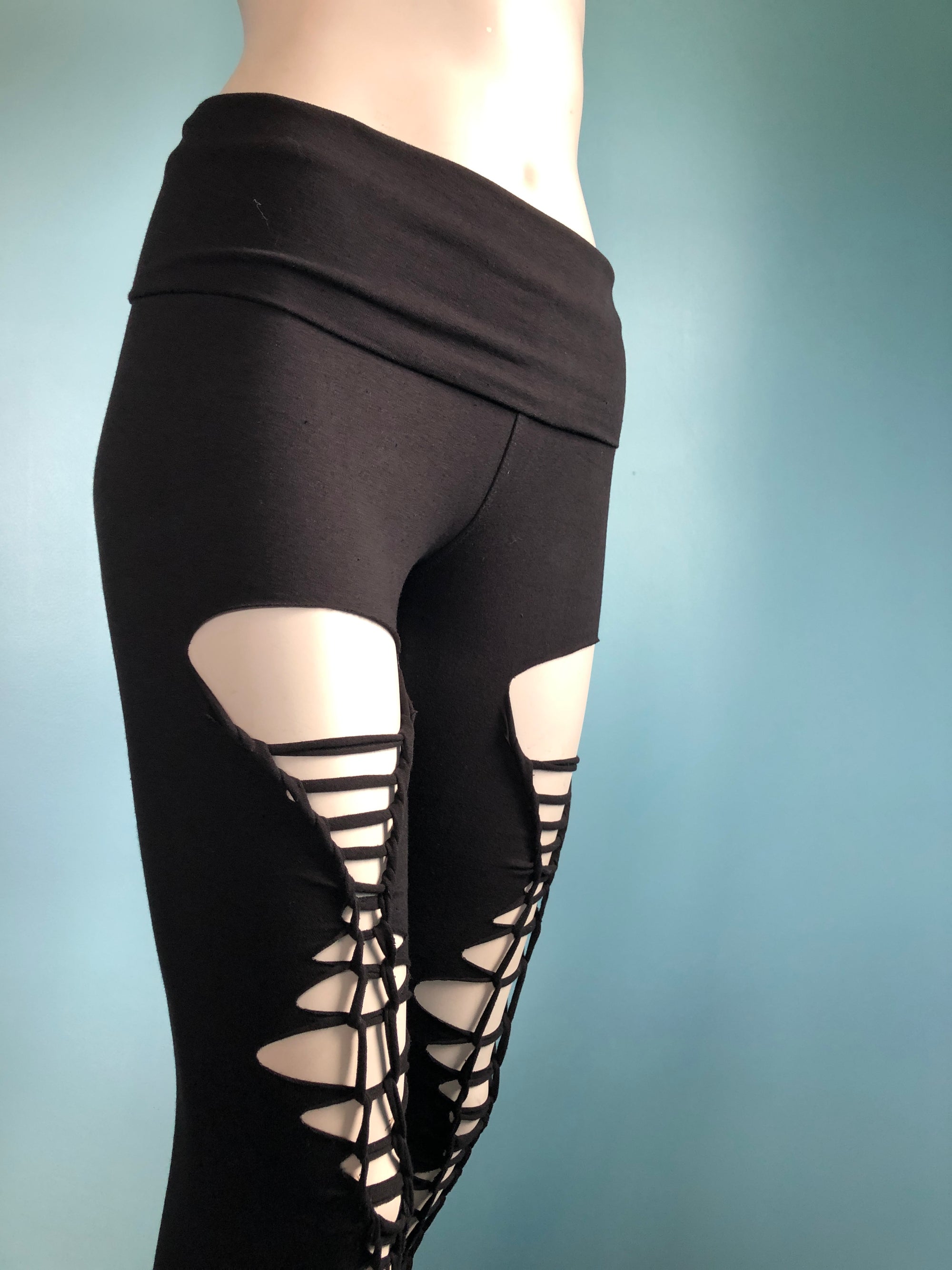 Buy Tobo Digital Women's Lace up Leggings Front Hollow Out Stretch Skinny  Pants High Waist Leggings Narrow Trousers Black (Size M) Online at  desertcartINDIA