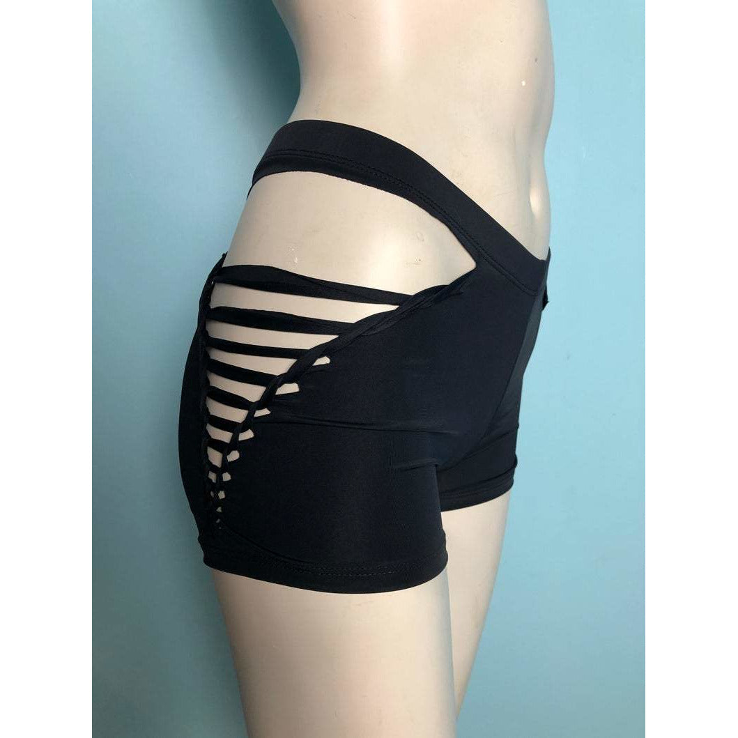 Hipster Slit Weave Booty Shorts