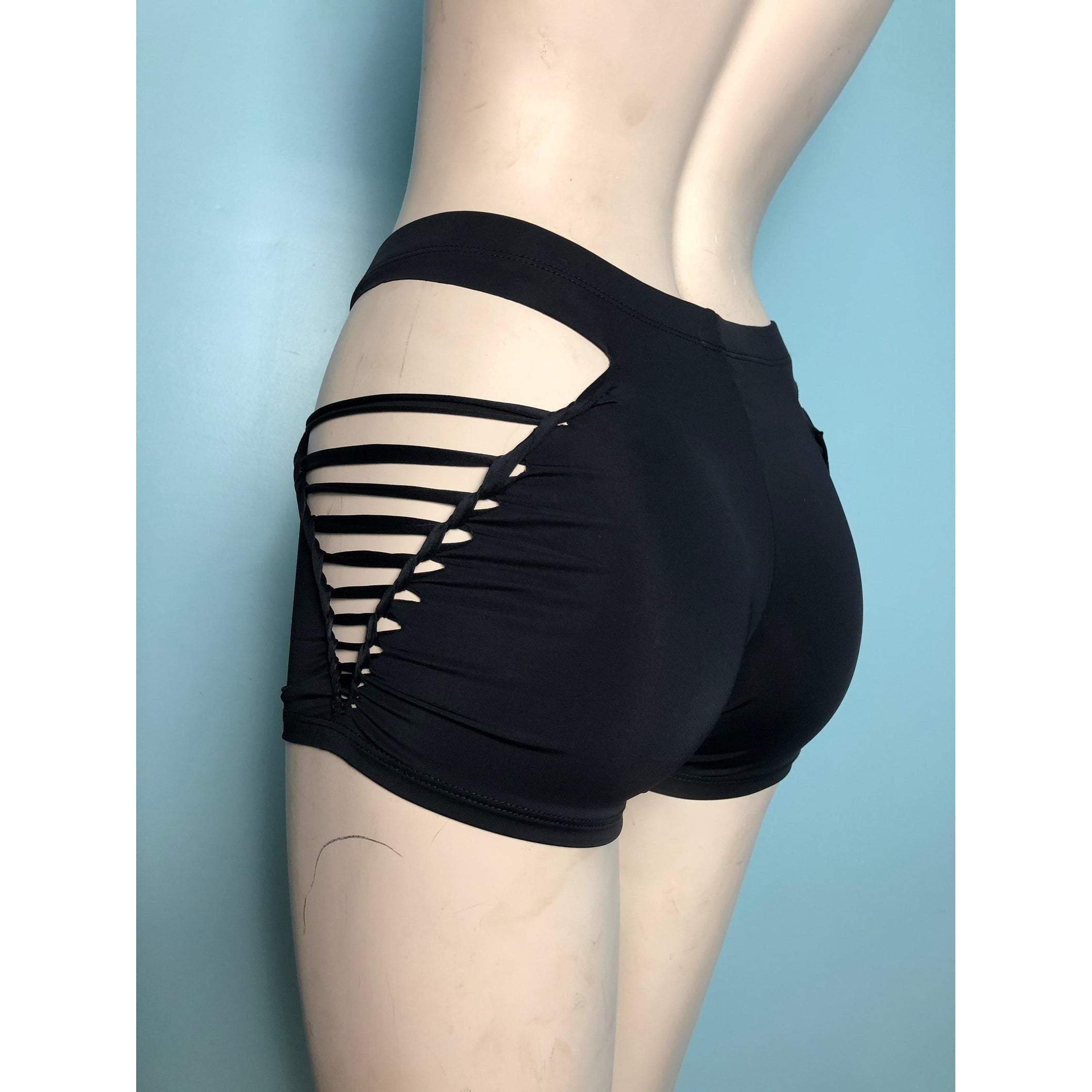Hipster Slit Weave Booty Shorts