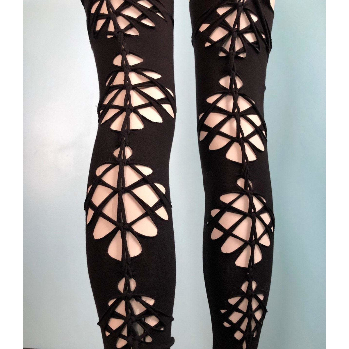 String Theory Slit Weave Garter Leggings