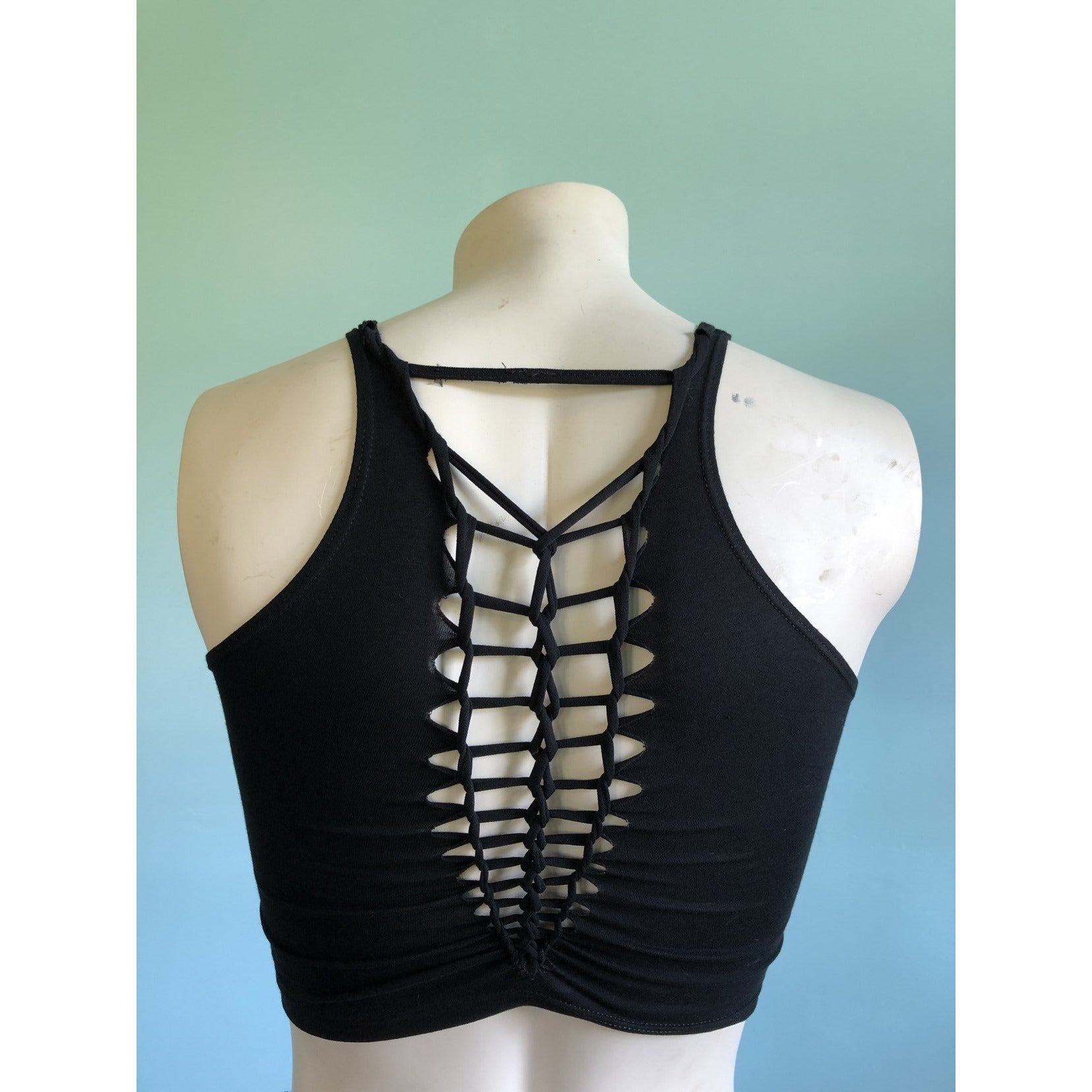 Slit Weave Reversible Crop Top * Underbust Shirt