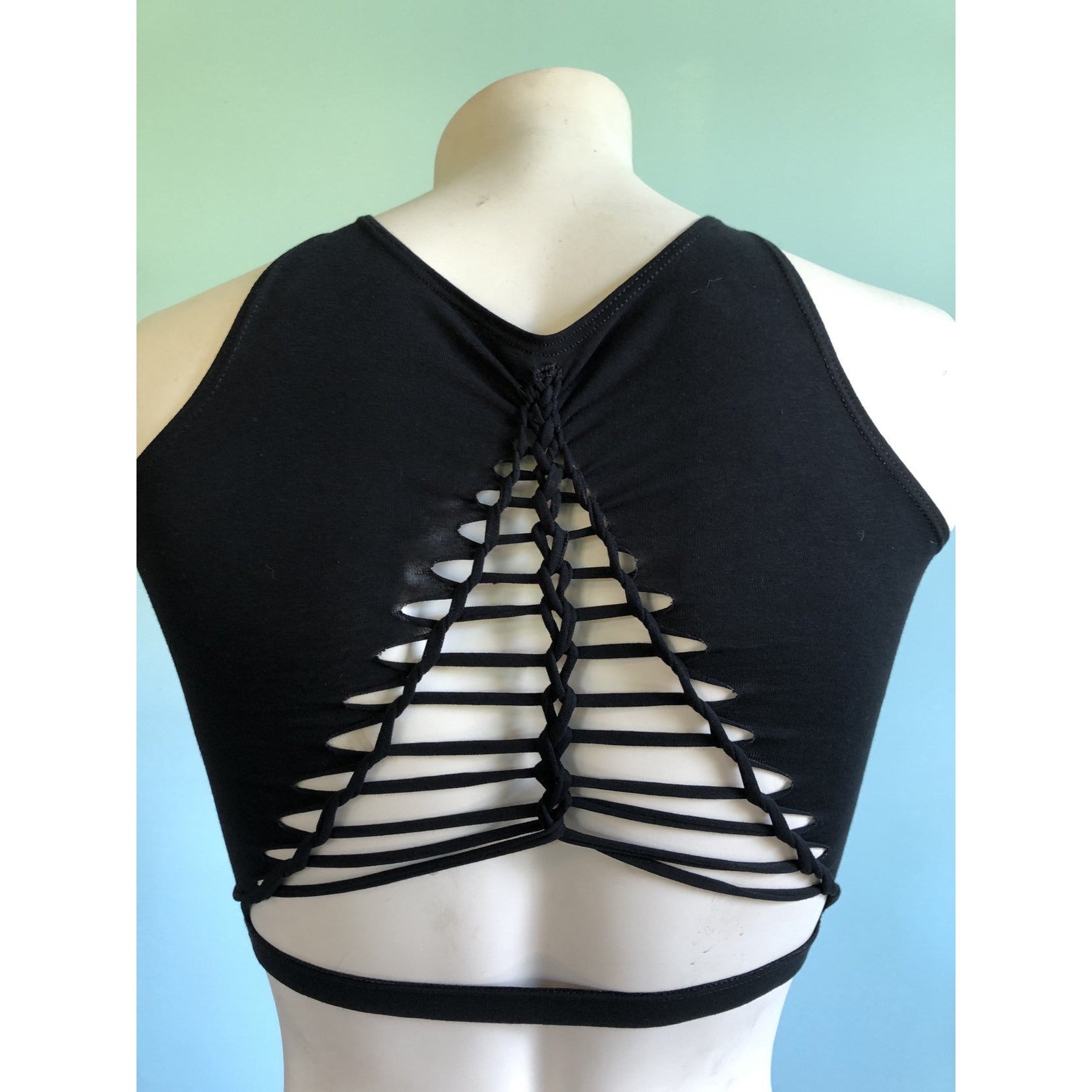 Slit Weave Reversible Crop Top * Underbust Shirt