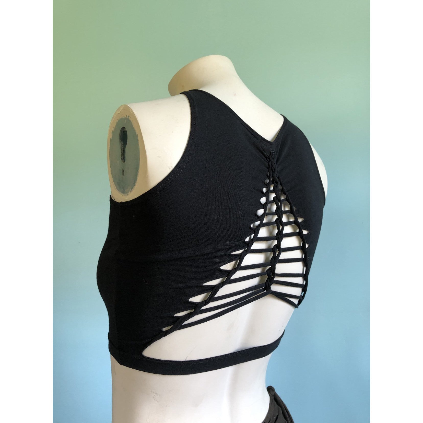 Slit Weave Reversible Crop Top * Underbust Shirt