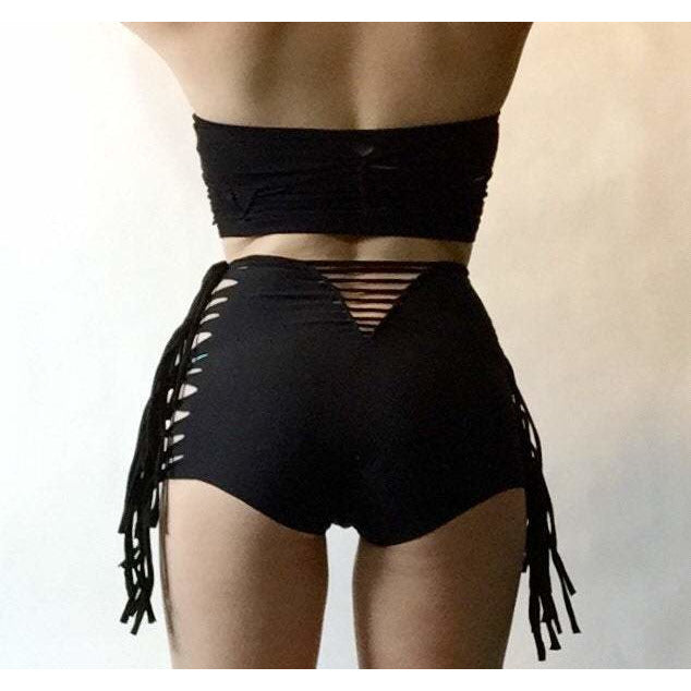 High Waisted Fringe Booty shorts