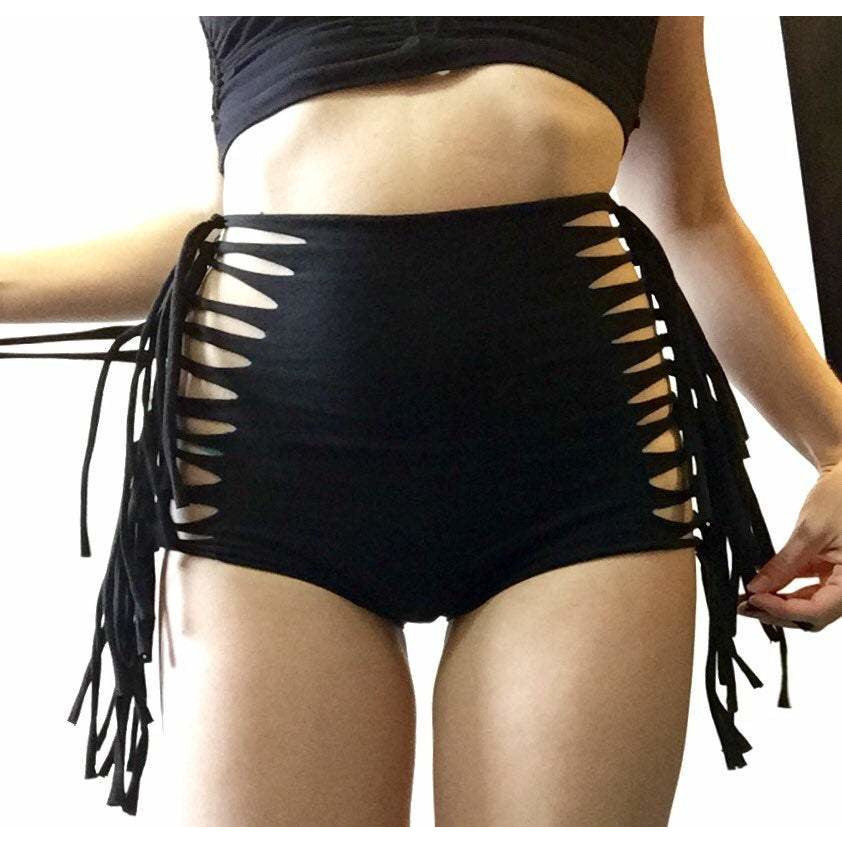 High Waisted Fringe Booty shorts